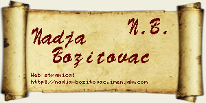 Nadja Bozitovac vizit kartica